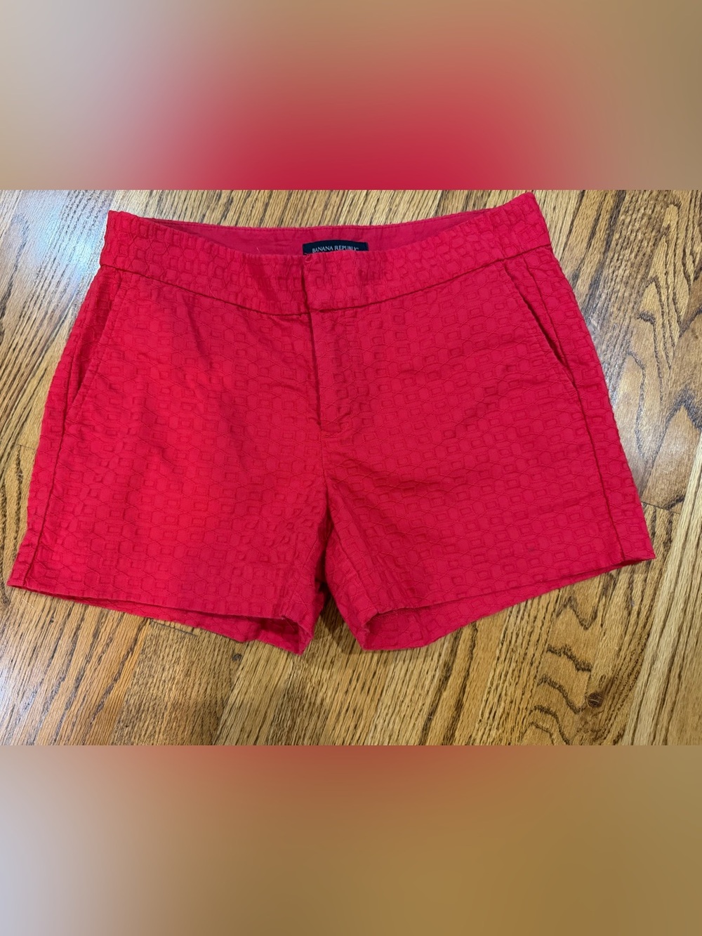 Banana Republic Red Textured Women's Shorts Sz 2